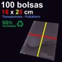 100 Bolsas 18x25 cm Polietileno 50% Reciclado - G100