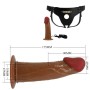 STARKS HARNESS BRIEFS VIBRACIÓN MULTI-VELOCIDAD DILDO 17,5 CM MULATO
