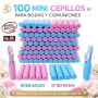 Mini cepillos de dientes con pasta (Pack 100) | Colores para bodas y comuniones