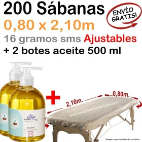 Super Oferta de 200 Sábanas Camillas con Aceite Masajes