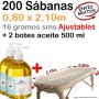 Super Oferta de 200 Sábanas Camillas con Aceite Masajes
