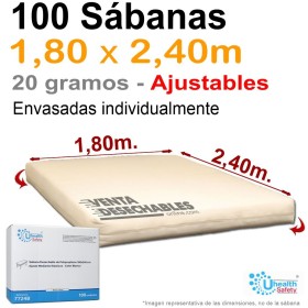 100 Sábanas Bajeras Ajustables 180x240 cm