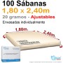 100 Sábanas Bajeras Ajustables 180x240 cm