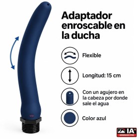 Cabezal Adaptador Ducha Anal Flexible 1 Orificio 15x1,8cm  Negra - Clean Ars