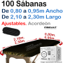 100 Sábanas Camilla Ajustables Acordeón 80X210 a 95X230 20g Negras - Fiscult
