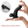 Consolador Ventosa Realístico Flexible Negro Bruce 23 cm