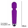 Wand Vibrador Recargable Morado de Silicona – 20 Modos de Vibración