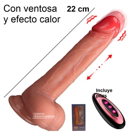 Vibrador Telescópico Adrián con Calor y Control Remoto 50 Modos – 22 cm