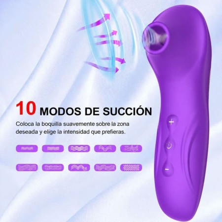 Succionador de Clítoris Recargable Morado – 10 Modos de Succión