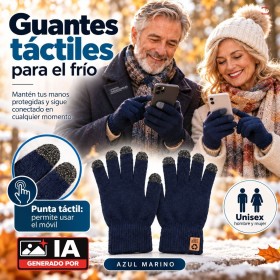 Guantes Táctiles de Invierno Unisex para Móvil - Azules