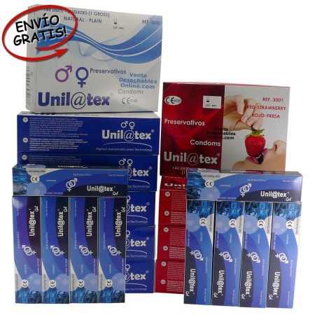 864 Preservativos Natural, 576 Condones Fresa, 10 Lubricantes