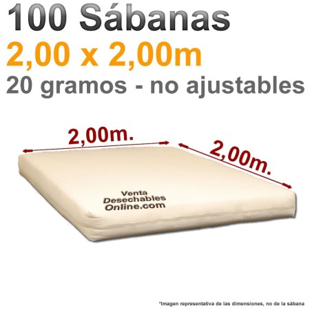 100 Sábanas Desechables 2,00x2,00m