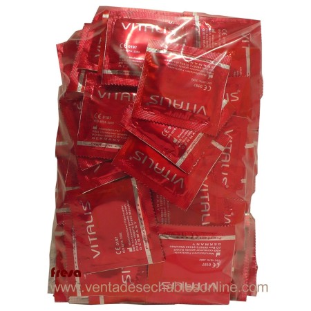 100 Preservativos Vitalis 190x53mm Sabor Fresa