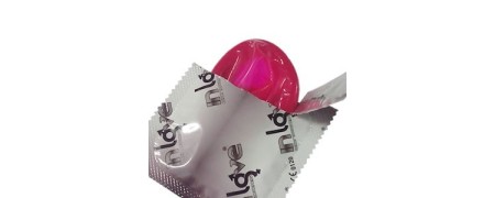 Condones de color rojo